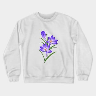 Crocus flower watercolor painting Crewneck Sweatshirt